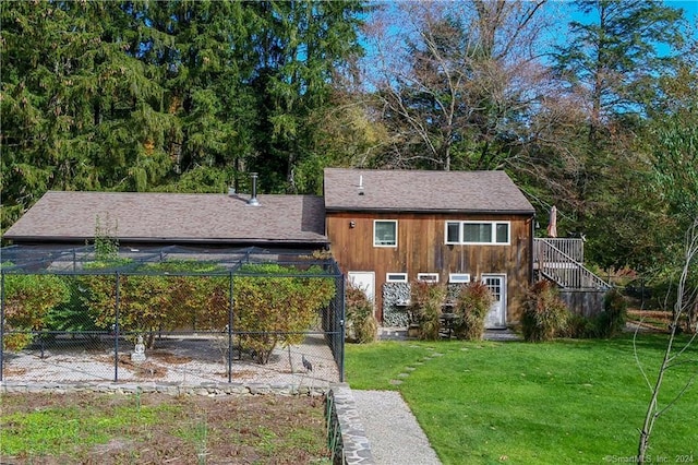 10 Firetower Rd, Killingworth, CT 06419 - back of property featuring stairway