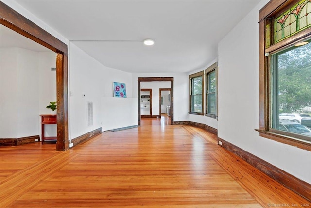 212 Maple St, New Haven, CT 06511 - empty room with light wood-type flooring and baseboards