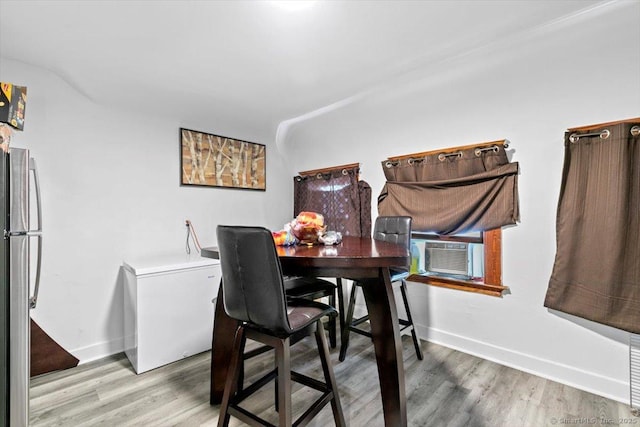 212 Maple St, New Haven, CT 06511 - dining space with cooling unit and light wood-type flooring