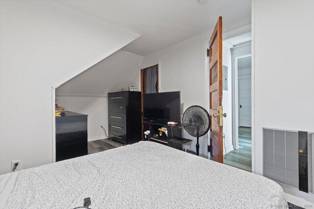 212 Maple St, New Haven, CT 06511 - bedroom with wood finished floors and lofted ceiling