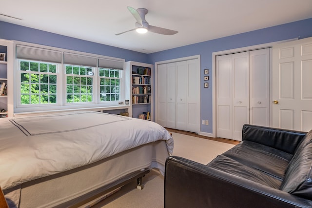 65 Main St Unit 39, Essex, CT 06442 - bedroom with two closets and ceiling fan