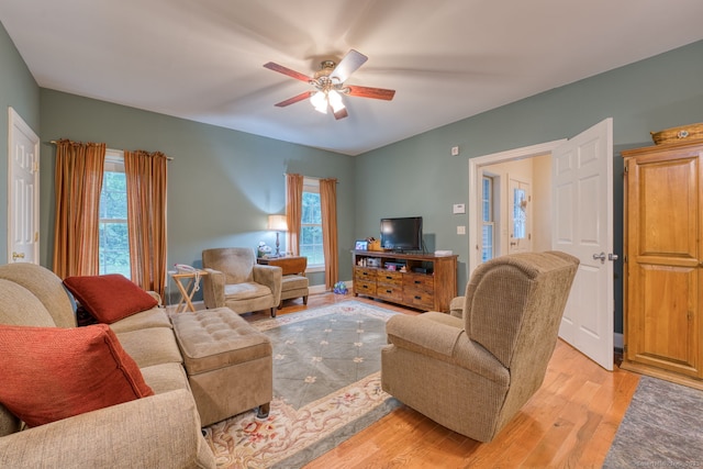 2 Warren Gln, Burlington, CT 06013 - living room with light wood finished floors and ceiling fan