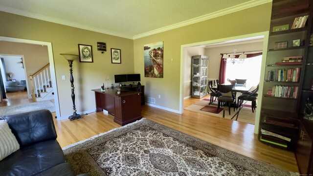 355 Oregon Rd, Cheshire, CT 06410 - office area with crown molding and wood finished floors