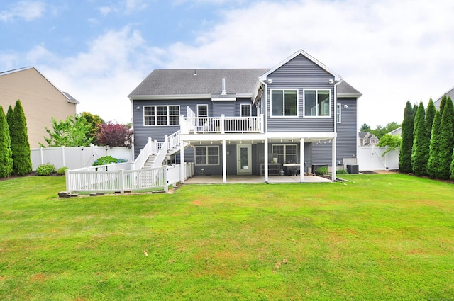 419 Briarwood Dr, Manchester, CT 06040 - back of house featuring a patio, stairway, a deck, a fenced backyard, and a gate