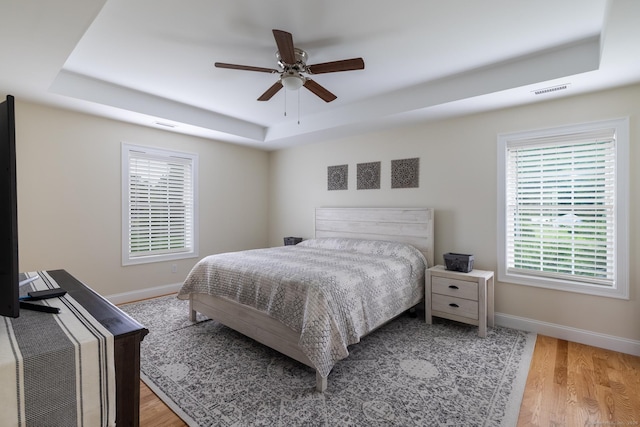 11 Mariani Dr, Southington, CT 06489 - bedroom with a raised ceiling, wood finished floors, and a ceiling fan
