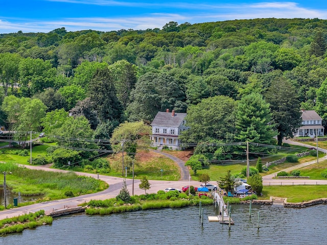 4 Bindloss Rd, Groton, CT 06355 - view from above of property with a forest and a nearby body of water