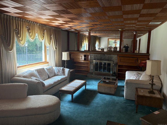 15 S Meadow Dr, Danbury, CT 06811 - living room featuring a fireplace and carpet