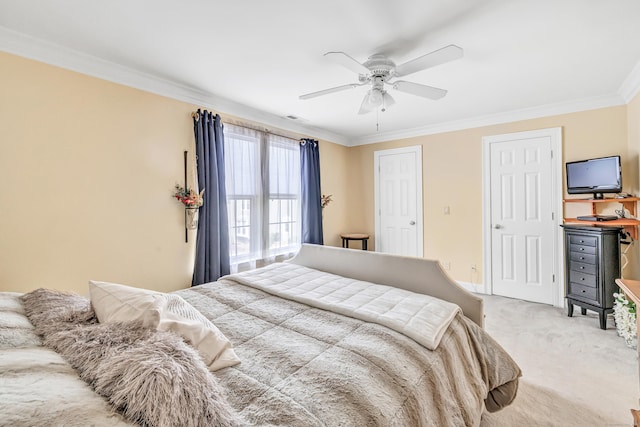 97 Ferry Ct Unit 97, Stratford, CT 06615 - carpeted bedroom with crown molding and a ceiling fan