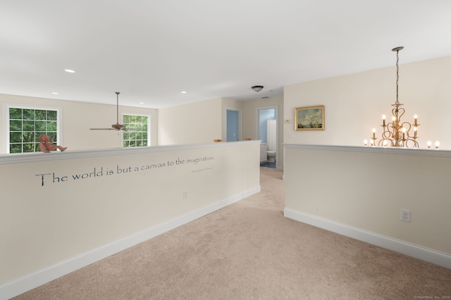 2 Spinnaker Dr Unit 2, East Lyme, CT 06357 - unfurnished room featuring light carpet, a ceiling fan, a chandelier, and recessed lighting