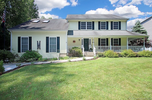 362 Main St, Meriden, CT 06451 - view of front of home featuring covered porch and a front yard
