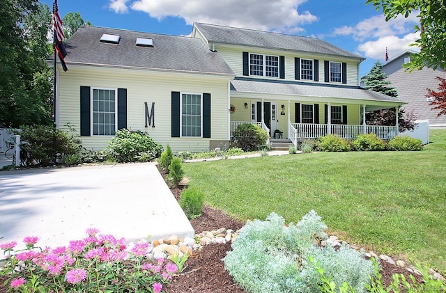 362 Main St, Meriden, CT 06451 - view of front of house with a porch, a front lawn, and roof with shingles