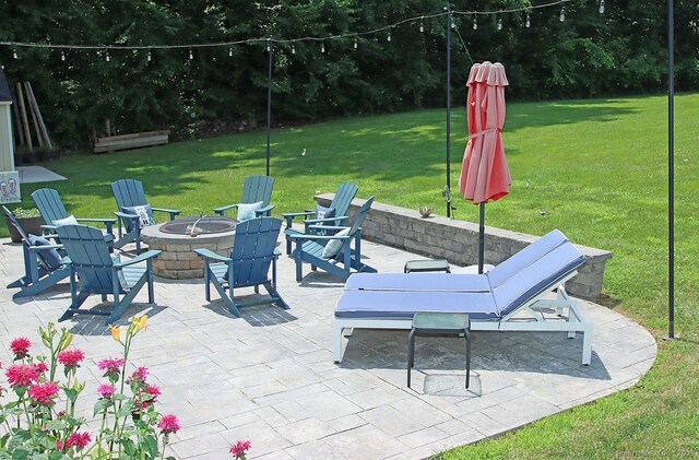 362 Main St, Meriden, CT 06451 - view of patio / terrace with a fire pit