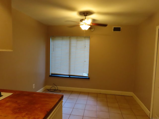 1 Birch Ln Unit D, East Haven, CT 06513 - unfurnished dining area featuring a ceiling fan and light tile patterned flooring