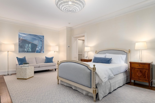 354 S Ave, New Canaan, CT 06840 - bedroom with ornamental molding and wood finished floors