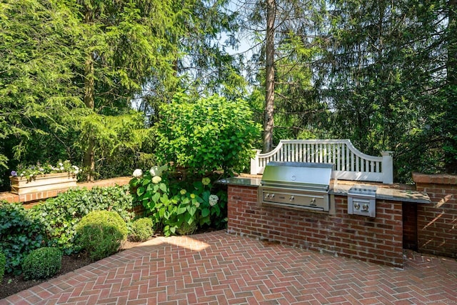 354 S Ave, New Canaan, CT 06840 - view of patio featuring an outdoor kitchen