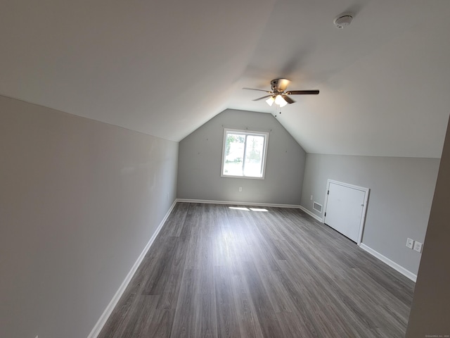 87 Fairview Ave, West Haven, CT 06516 - bonus room featuring ceiling fan, dark wood finished floors, and vaulted ceiling