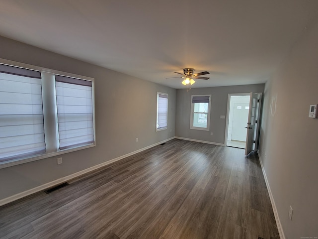87 Fairview Ave, West Haven, CT 06516 - unfurnished room with a ceiling fan and dark wood-type flooring