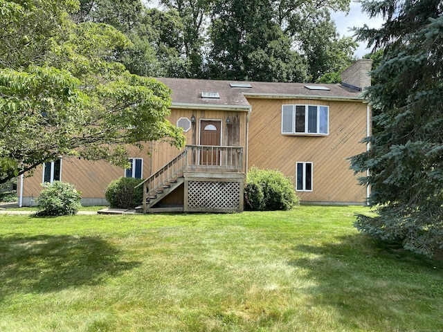 127 Nicole Dr, Milford, CT 06460 - view of front of property with a front lawn, a chimney, and stairs