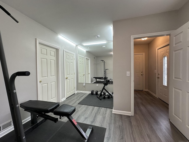 39 Ames Ave Unit A, Meriden, CT 06451 - workout area featuring wood finished floors and baseboards