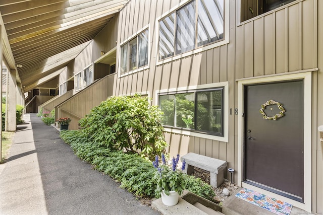 16 Pine Orchard Rd Apt 18, Branford, CT 06405 - doorway to property with board and batten siding