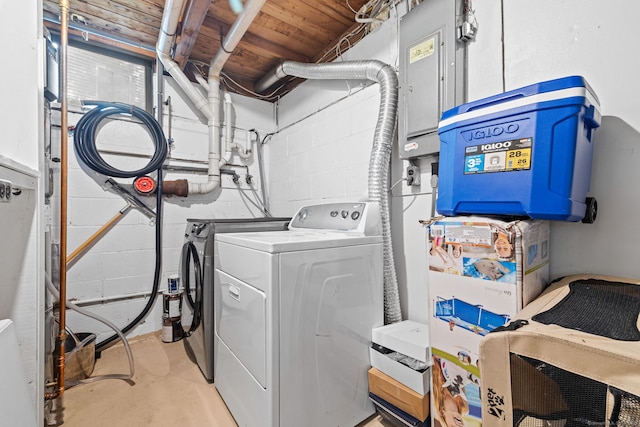 421 Glenbrook Rd Apt 2, Stamford, CT 06906 - laundry room featuring washing machine and dryer and concrete block wall
