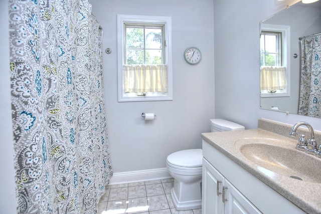 1221 Merritt St, Fairfield, CT 06825 - full bathroom featuring vanity, tile patterned flooring, and a shower with curtain