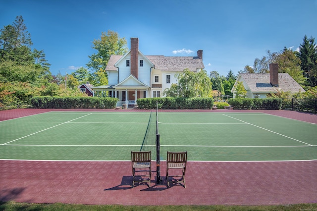 14 Market St, Ridgefield, CT 06877 - view of tennis court with community basketball court