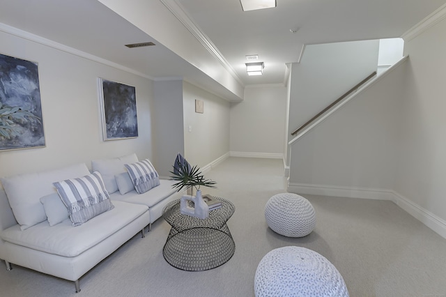 14 Market St, Ridgefield, CT 06877 - living room featuring carpet and ornamental molding