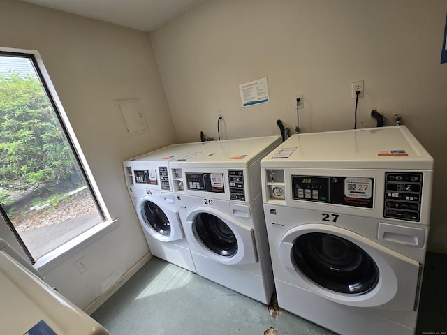 655 Talcottville Rd Apt 89, Vernon, CT 06066 - community laundry room with washer and dryer and light tile patterned flooring
