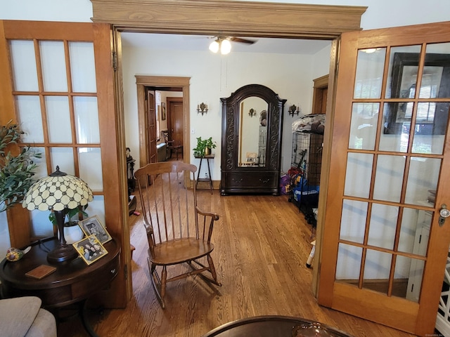 50 Tracy Ave, Waterbury, CT 06706 - living area with wood finished floors and a ceiling fan