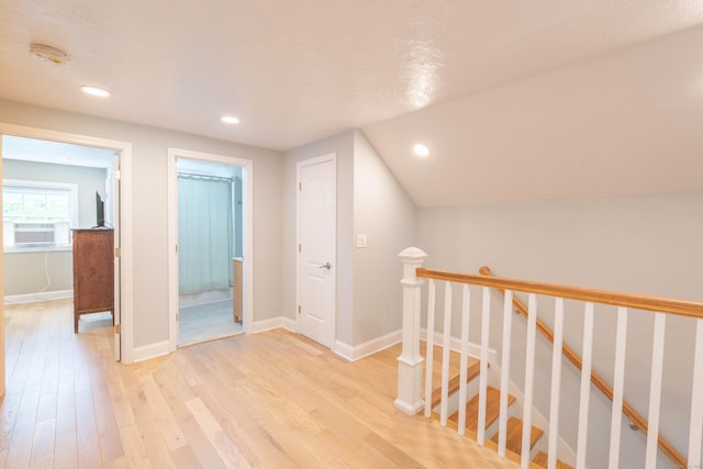 282 Montgomery Rd, Westfield, MA 01085 - corridor featuring light wood-style flooring, cooling unit, and recessed lighting