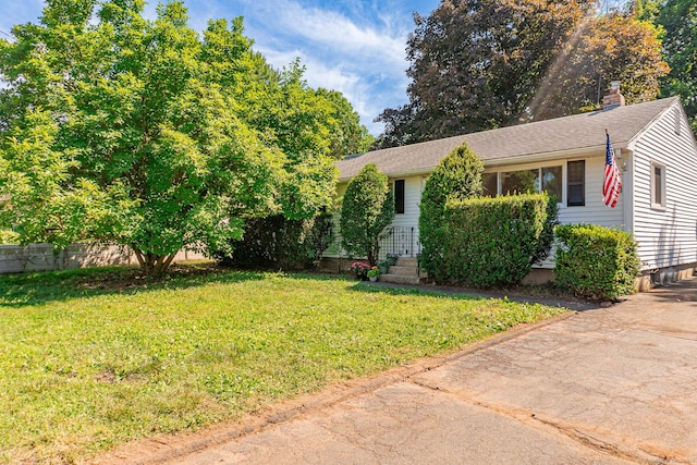 156 Overhill Dr, Berlin, CT 06037 - view of front of property featuring a front lawn and a chimney