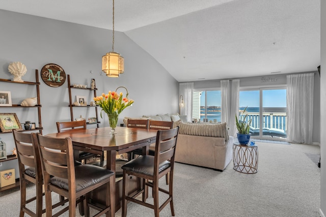 5 Mansfield Grove Rd Apt 341, East Haven, CT 06512 - carpeted dining area featuring lofted ceiling and a water view