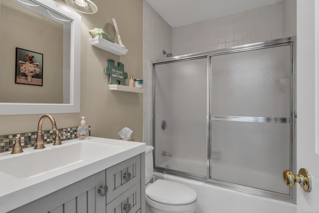 5 Mansfield Grove Rd Apt 341, East Haven, CT 06512 - full bath with vanity, combined bath / shower with glass door, and decorative backsplash