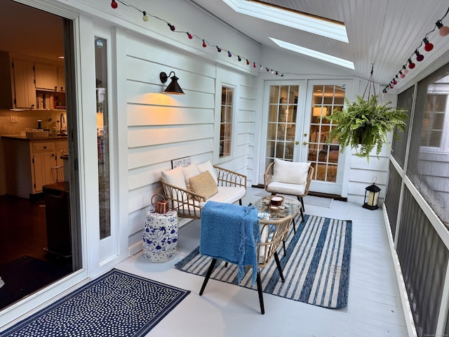 35 Rayfield Rd, Westport, CT 06880 - wooden deck featuring french doors and an outdoor hangout area