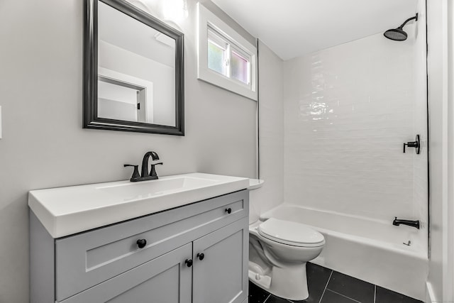 222 Wakelee Ave, Ansonia, CT 06401 - full bathroom with vanity, tile patterned floors, and tub / shower combination