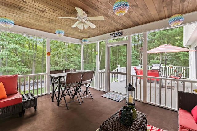 4 Adams Rd, Simsbury, CT 06089 - sunroom / solarium featuring outdoor dining area and ceiling fan