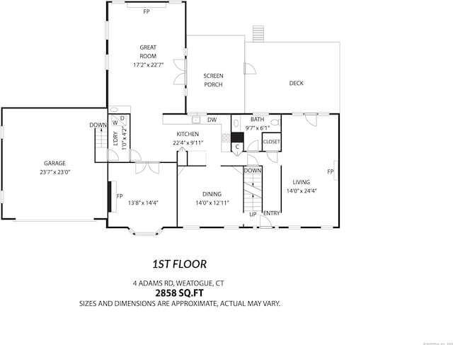 4 Adams Rd, Simsbury, CT 06089 - view of home floor plan