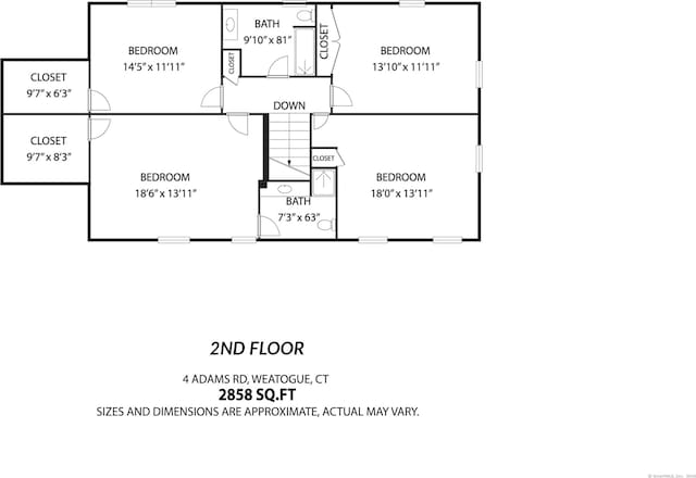 4 Adams Rd, Simsbury, CT 06089 - view of property floor plan