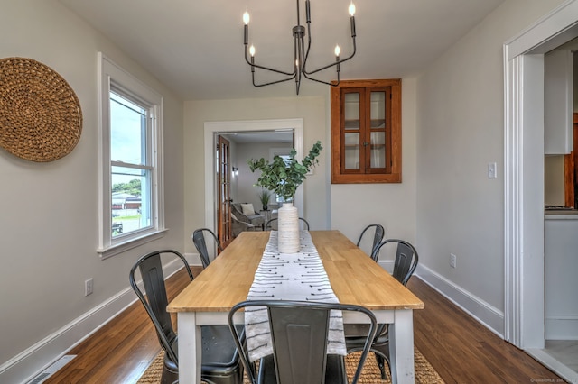 21 Orange Ter, West Haven, CT 06516 - dining area featuring dark wood-style flooring and a chandelier