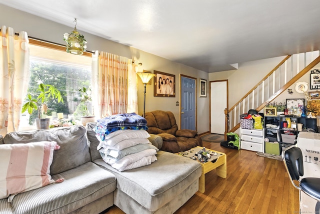 6 Topstone Dr, Danbury, CT 06810 - living area with hardwood / wood-style floors and stairway