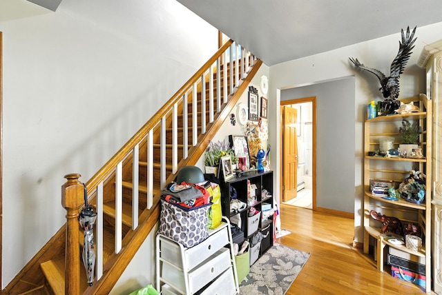 6 Topstone Dr, Danbury, CT 06810 - staircase with wood finished floors and baseboards