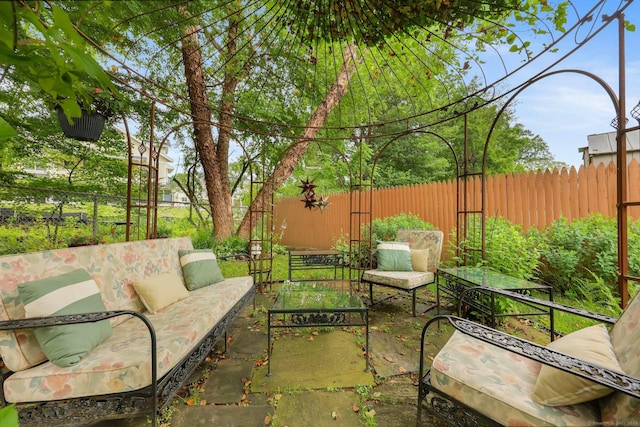 20 Cedar Crest Pl, Norwalk, CT 06854 - fenced backyard with an outdoor living space and a patio area