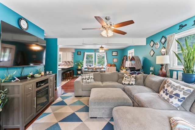 7 Pheasant Run Rd Unit 1, Kent, CT 06757 - living area featuring a ceiling fan
