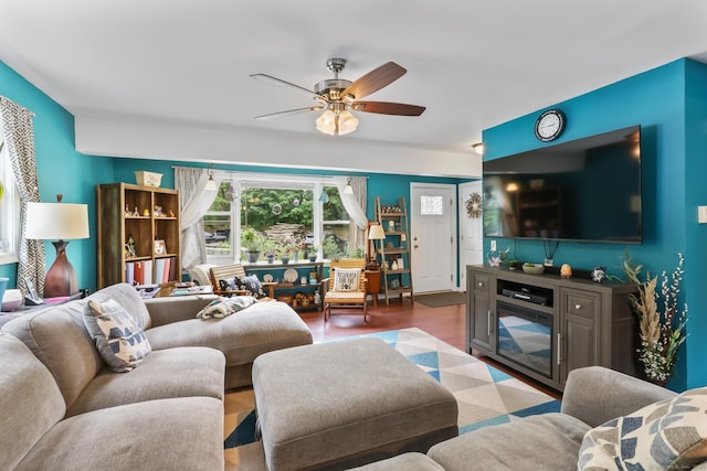7 Pheasant Run Rd Unit 1, Kent, CT 06757 - living area with ceiling fan