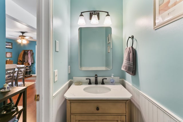 7 Pheasant Run Rd Unit 1, Kent, CT 06757 - bathroom featuring vanity and a ceiling fan