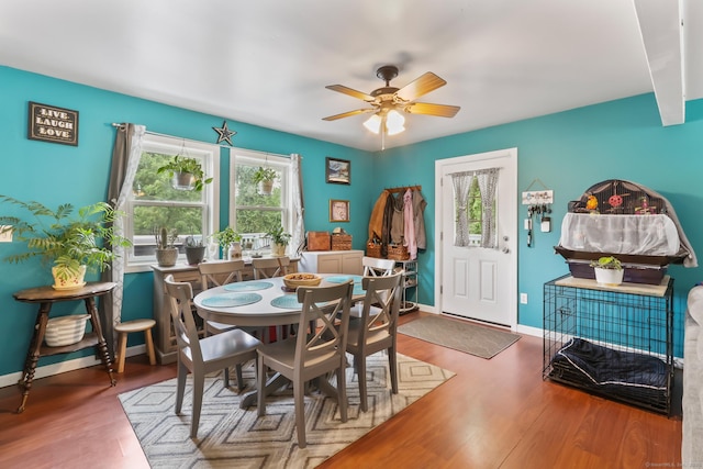 7 Pheasant Run Rd Unit 1, Kent, CT 06757 - dining room with wood finished floors and a ceiling fan