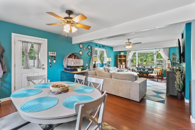 7 Pheasant Run Rd Unit 1, Kent, CT 06757 - dining area with ceiling fan and wood finished floors