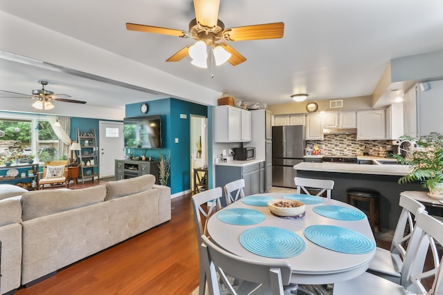 7 Pheasant Run Rd Unit 1, Kent, CT 06757 - dining space with a ceiling fan and wood finished floors