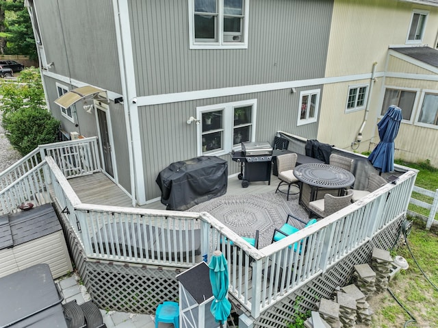 7 Pheasant Run Rd Unit 1, Kent, CT 06757 - deck featuring grilling area and a fire pit